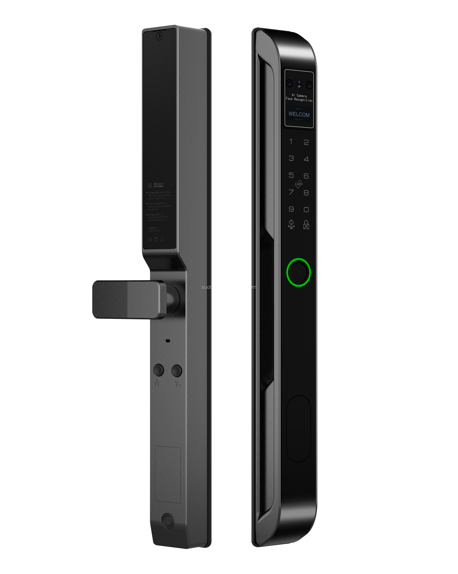 H16dc7fbe5f2149a298b0e6c15053463d9.png Tediton防水智能铝门锁指纹密码窄门数字门滑动门智能锁 - Image 1