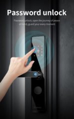 智能锁WiFi图亚应用程序控制，指纹和数字解锁密码存储卡支持木门 - Image 4