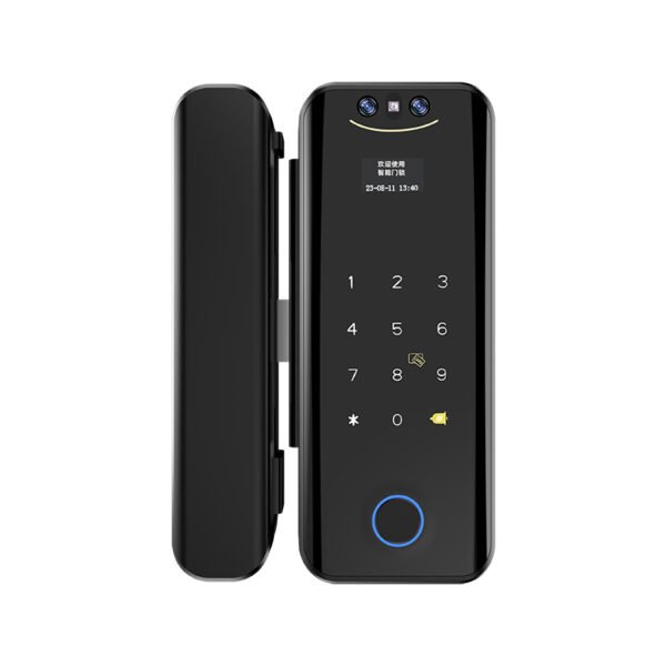 办公室玻璃门指纹锁密码锁双门单门智能门锁