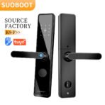 智能锁WiFi图亚应用程序控制，指纹和数字解锁密码存储卡支持木门