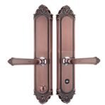 豪华别墅门铜智能锁带指纹密码卡钥匙电子门锁 - Image 4