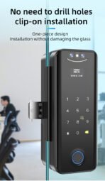 办公室玻璃门指纹锁密码锁双门单门智能门锁 - Image 4