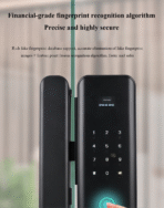 高品质图雅智能生活应用Wifi数字锁智能指纹密码无钥匙智能锁铝玻璃云 - Image 4