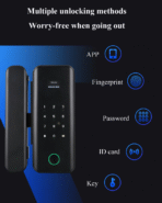 高品质图雅智能生活应用Wifi数字锁智能指纹密码无钥匙智能锁铝玻璃云 - Image 3