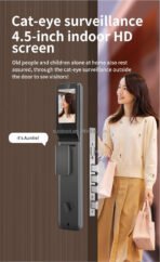 索靴6085榫眼豪华哑光黑色自动9种语言图雅3d人脸识别智能门锁 - Image 3