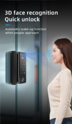 办公室玻璃门指纹锁密码锁双门单门智能门锁 - Image 3